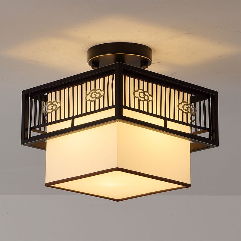 Montaje de techo de pasillo sombreado de tela de estilo tradicional techo negro accesorio de montaje