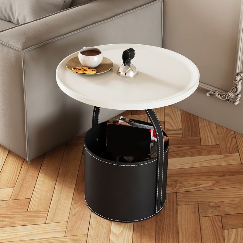 Metal Accent Side Table Table Abstract Tray Top Side End Snack Table with Storage
