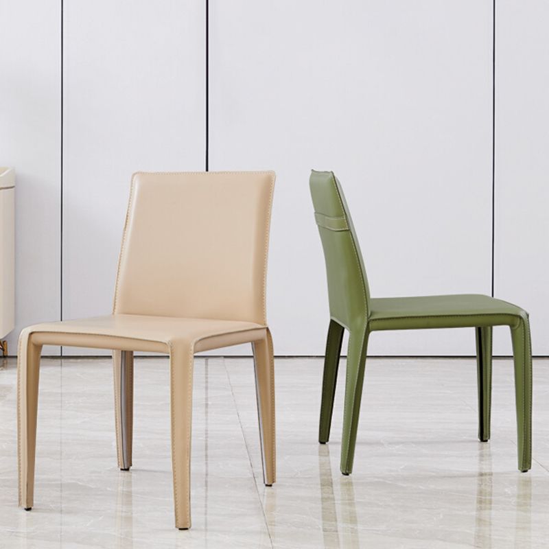 Modern Style Dining Chairs Armless Dining Chair with Metal Legs for Kitchen