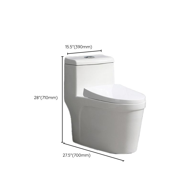 White Ceramic All-In-One Toilet Modern Floor Mounted Toilet Bowl