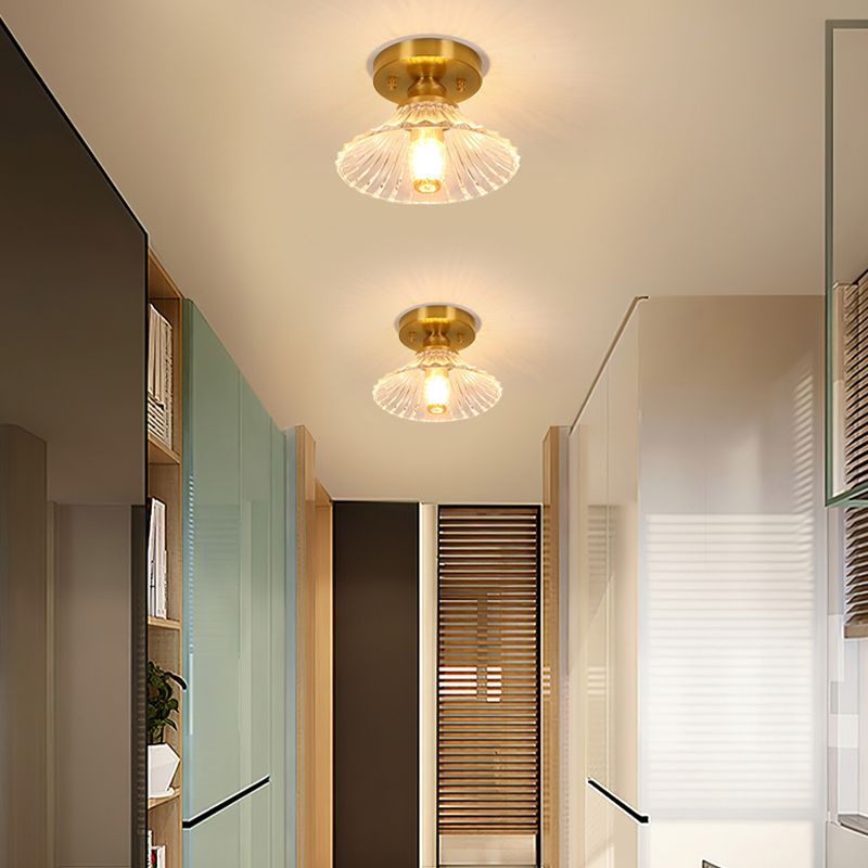 Nordic Style 1-Light Ceiling Lamp Glass Shade Ceiling Light for Living Room