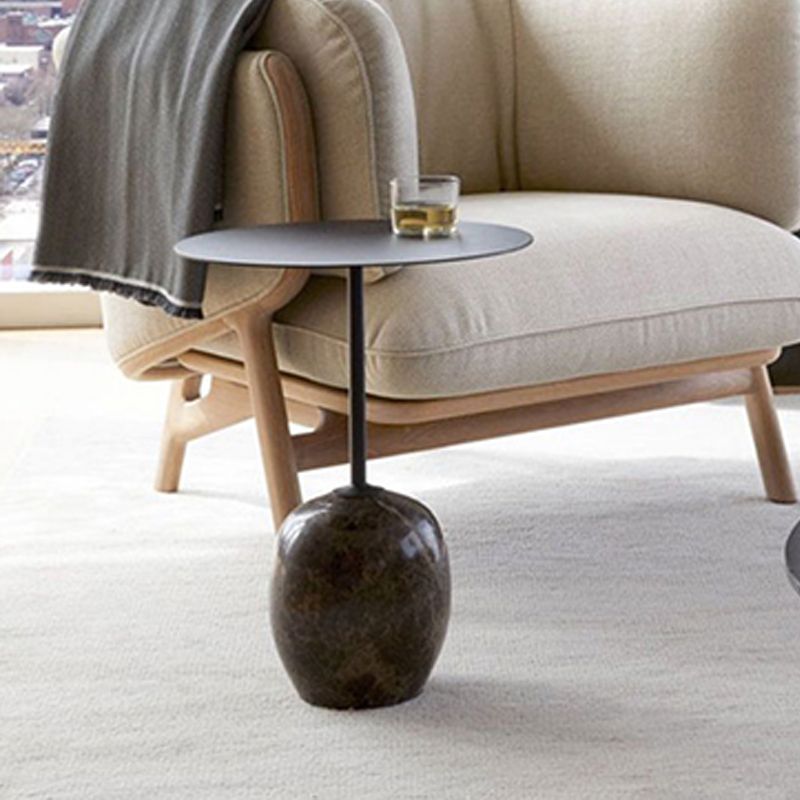 Pedestal Round Side Table Mid-Century Metal Sofa Corner Table