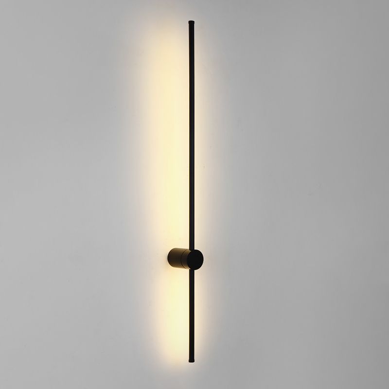 Lineare Form Metall Wandleuchter moderner Stil Einmals Wandmontage Licht in Schwarz