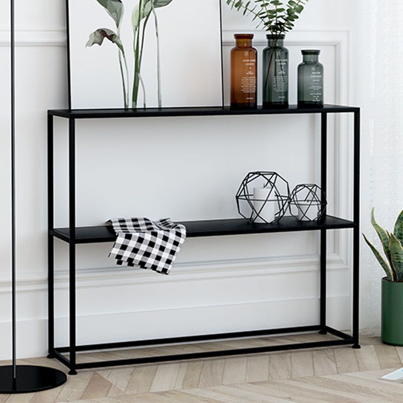 Contemporary Metal Bookshelf Etagere Open Back Bookcase with Shelves
