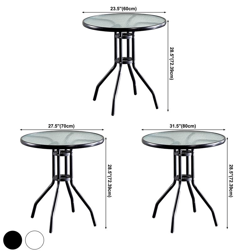 Round Shape Modern Style Dining Table Transparent Fixed Table of Glass