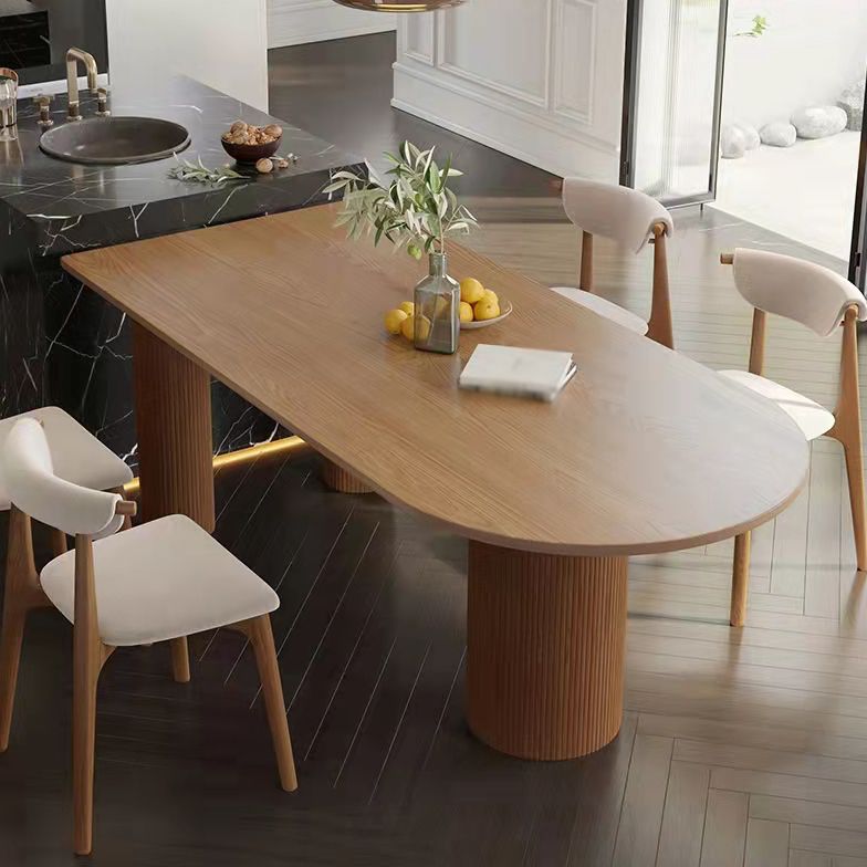 Contemporary Dining Table Solid Wood Table with 3 Legs for Home Kitchen Dinner