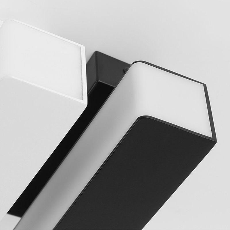 Lampada a parete a LED in ferro laccata in stile moderno rettangolare a parete rotabile per camera da letto