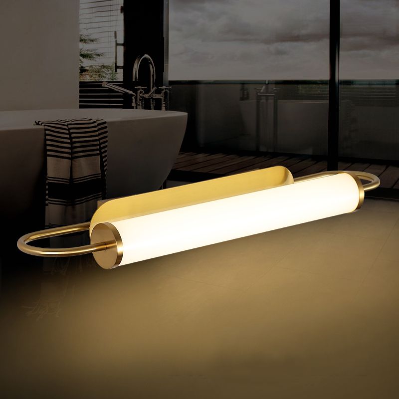 Moderno lampada da parete bronzo bronzo lampada a parete in metallo a 1 luce per bagno