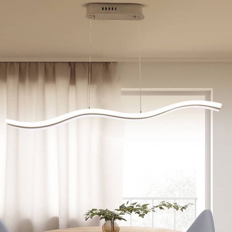 White Metal Hanging Pendant Lights Modern S Shape Hanging Lamps for Office