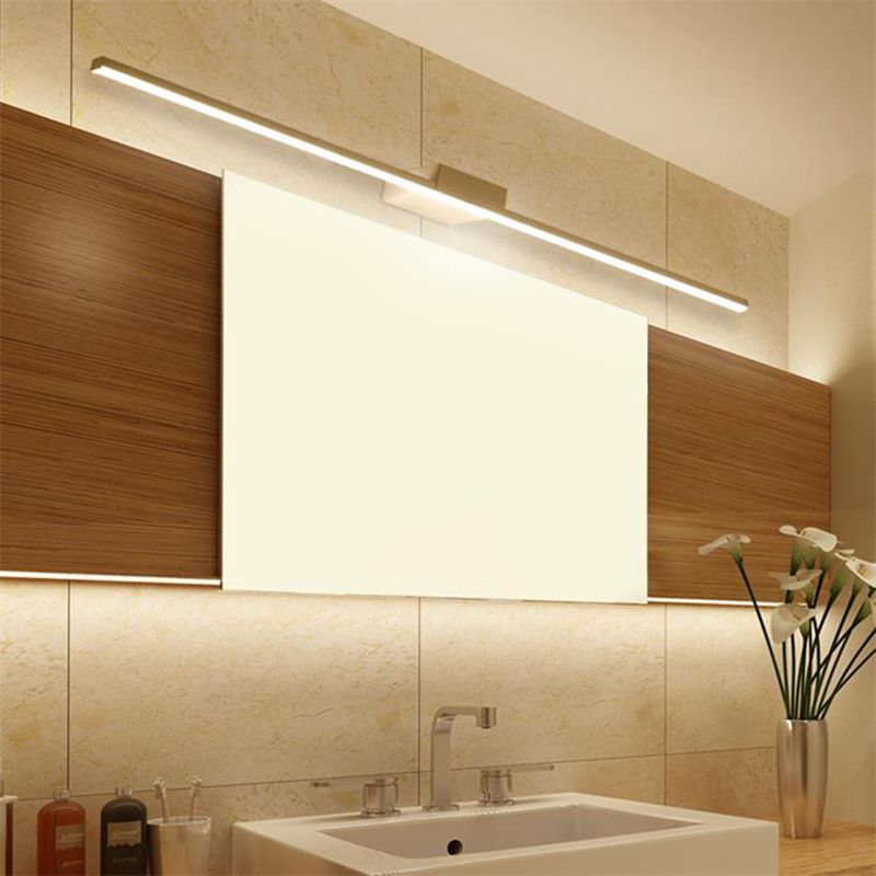 Luces de espejo de tocador lineal LED estilo de tocador de metal moderno para baño