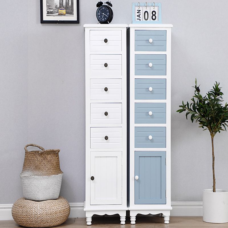 Nautical Vertical Solid Wood Storage Chest Bedroom Chest with Drawers