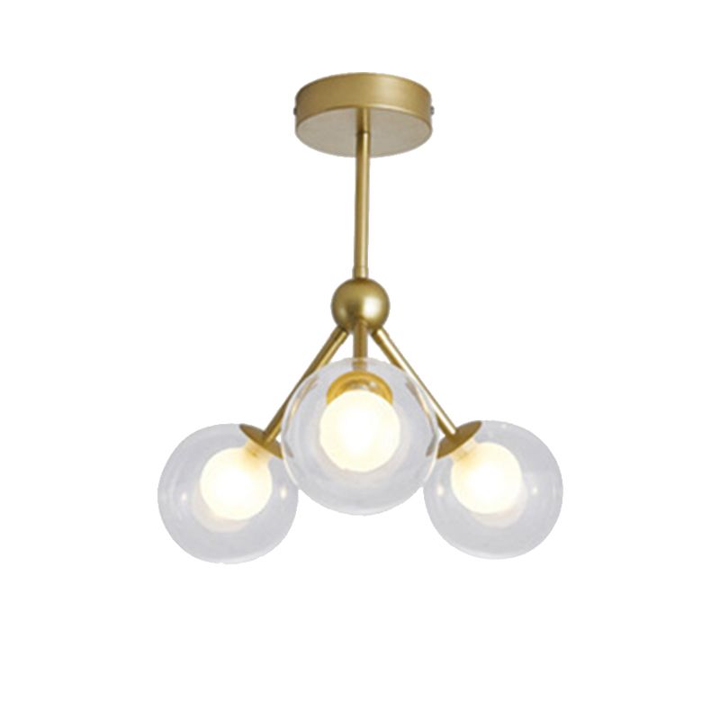 Estilo moderno Modo Candelier 3 Luces Metal Flush Mount Light for Kid Bedroom Restaurante