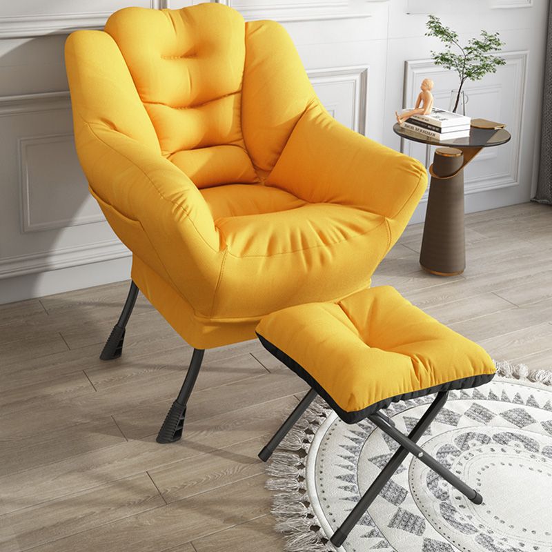 Scandinavian Accent Chair Solid Color Bedroom Reclining Basic Four Leg Arm Chair