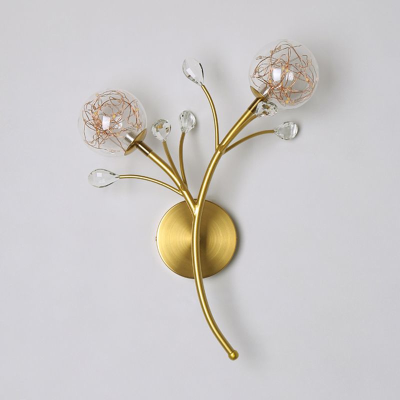 Apliques de pared de pared de doble flores de estilo creativo de metal 2 luces de metal 2 luces