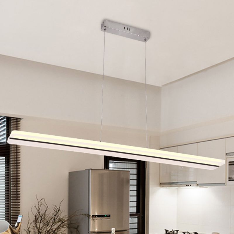 39 "/47" de ancho ultra delgada colgante acrílico lámpara de techo blanco LED moderno en luz cálida/blanca