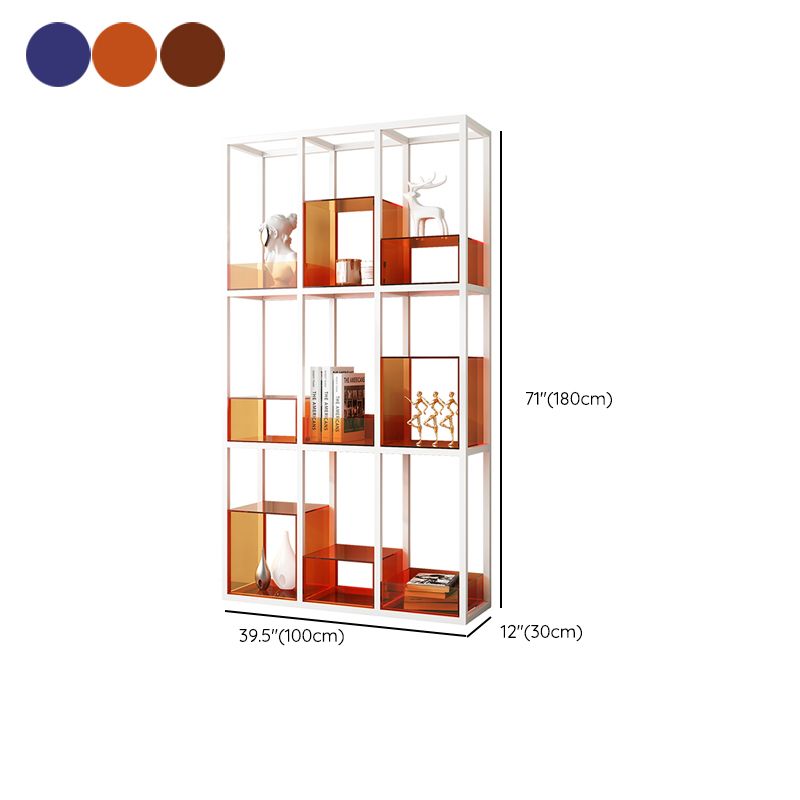 Acrylic Scandinavian Bookshelf Standard Open Back Bookcase with Shelves