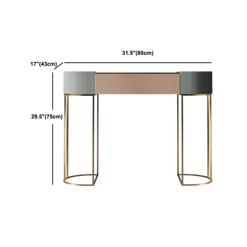 Contemporary Wood Makeup Vanity Set Glass Top Vanity Dressing Table