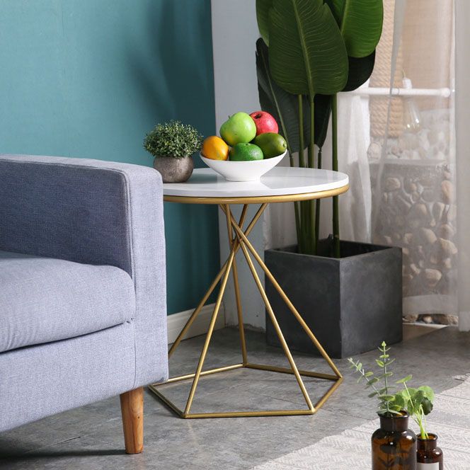 20.47" Tall Contemporary Style Side End Table Metal Round Sofa Side Accent Table