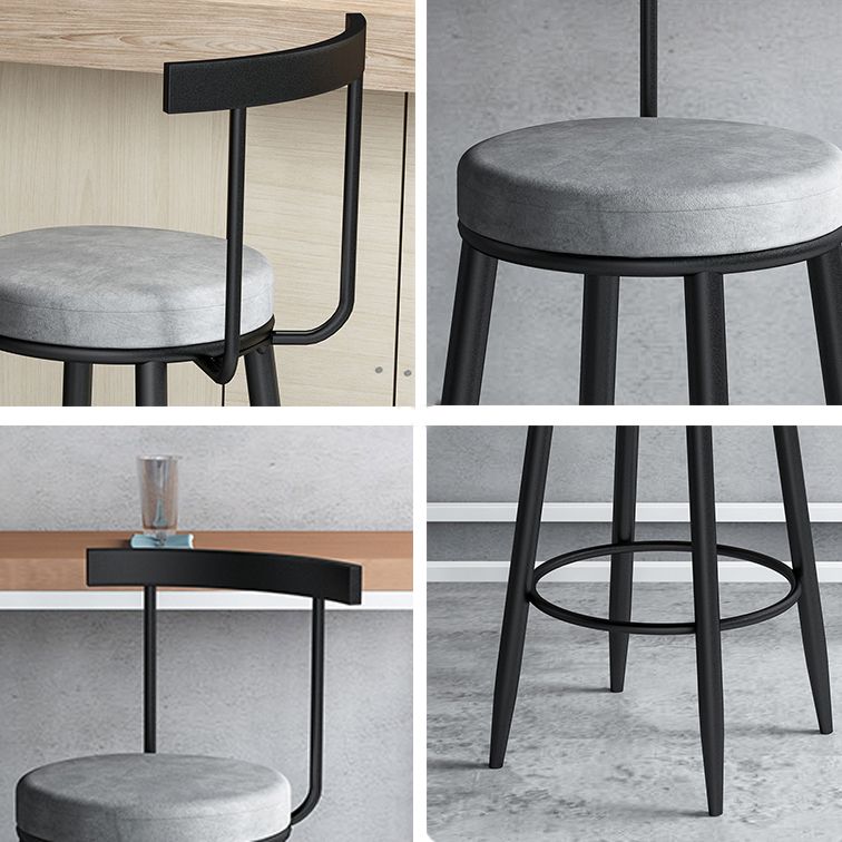 Moderne Theke rund Barhocker Armless Velvet Bar Stuhl mit Footstützeneisenbasis