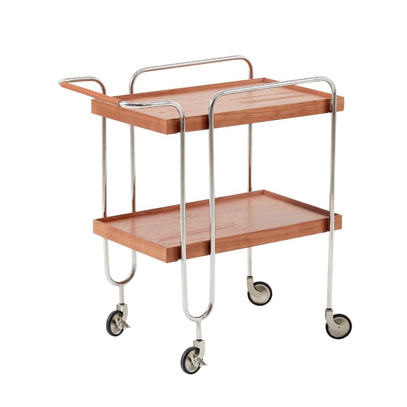Scandinavian Solid Wood Side Table Tray Top Side End Table with Wheels