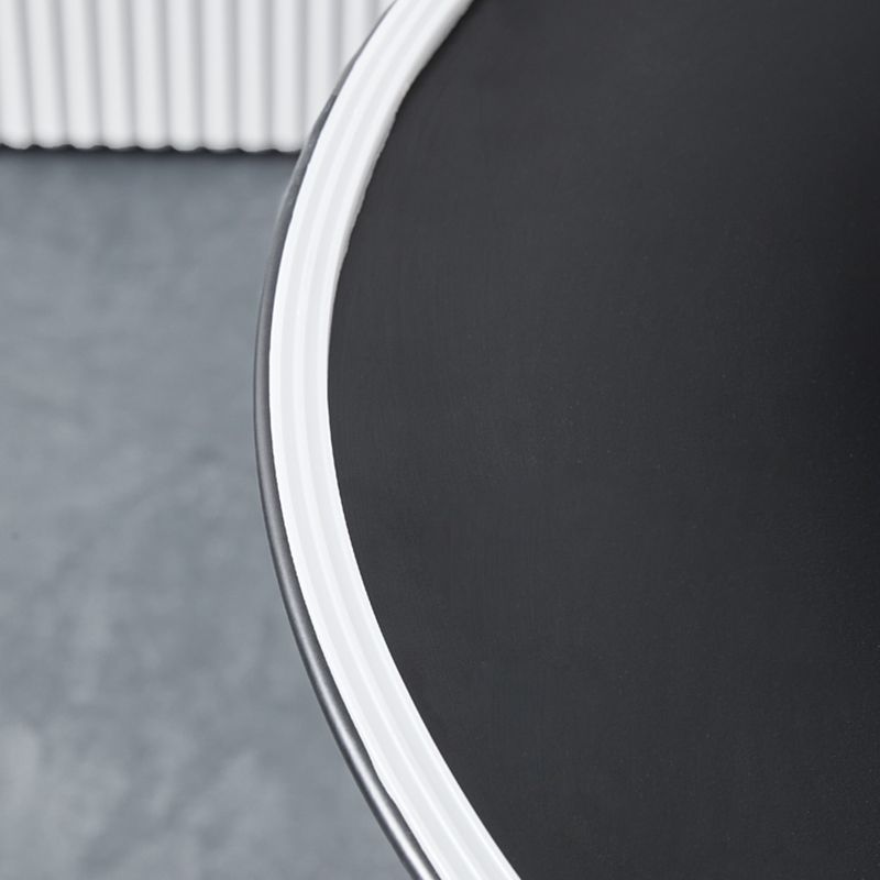 Contemporary Stone Round Top Restaurant Table Metal Base Dining Table