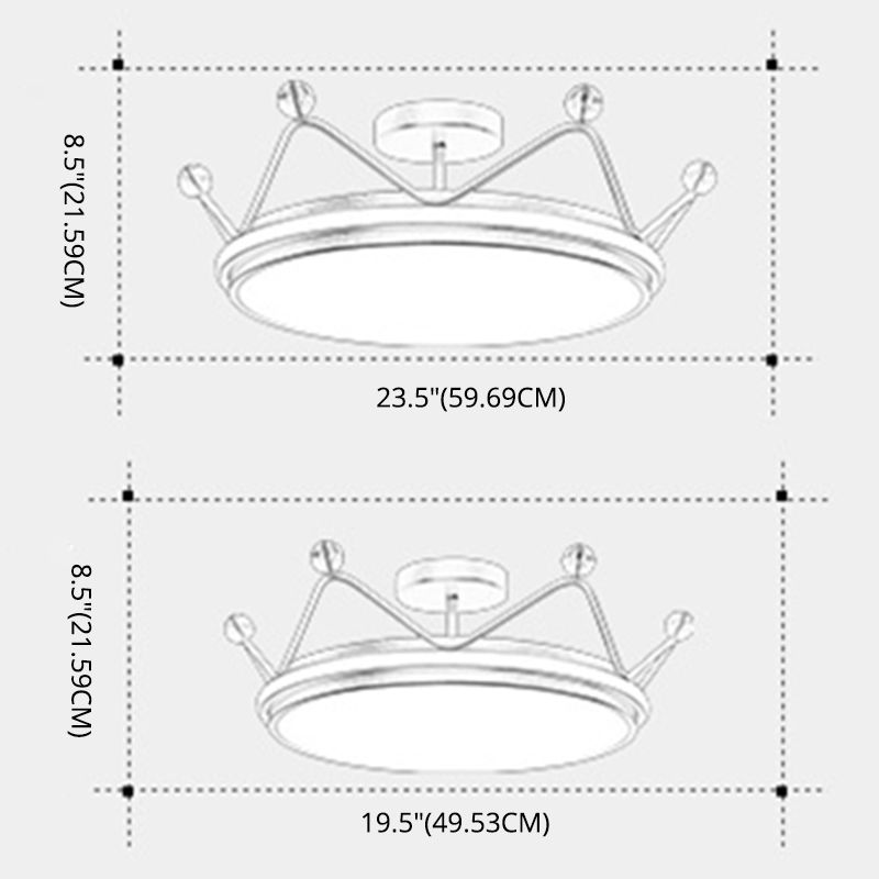 Round Semi Flush Mount Ceiling Fixture Kids Acrylic Semi Flush Light