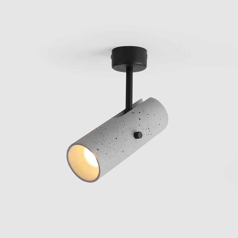 Luces de apliques de cilindro modernos Cemento Cemento de 1 luces de iluminación de pared para el baño