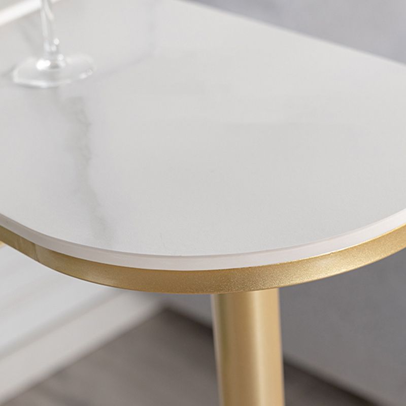 Glam Style Storage Bar Table 42-inch Height Stone Top Pub Table