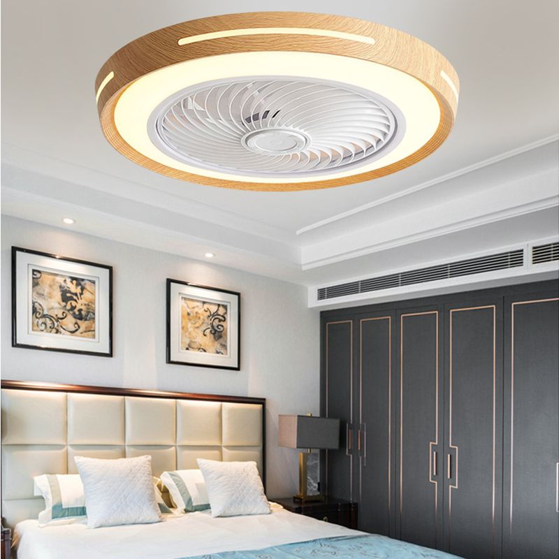 Nordic Style Ceiling Fan Lamp Geometry Ceiling Fan Light with Acrylic Shade for Bedroom