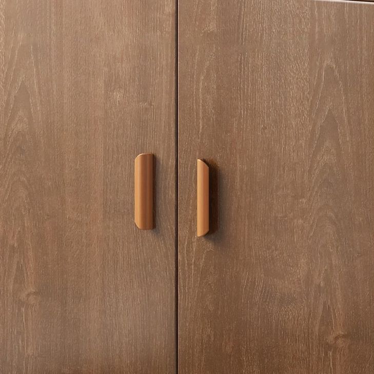 Glass Door Artificial Wood Sideboard Modern Server Cabinet with Storage for Dining Room