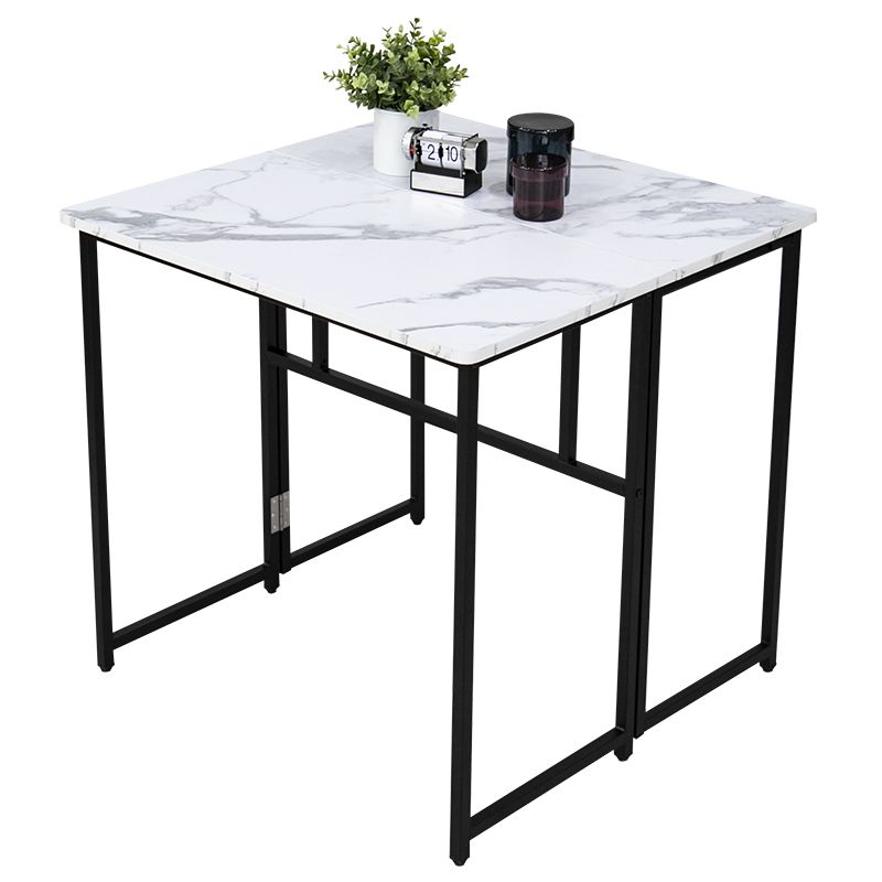 Modern Style Traditional Height Dining Set with Removable Leaf Table and Trestle Base