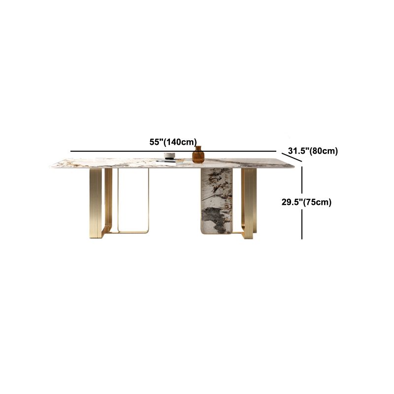 Luxurious Sintered Stone Top Dining Set Rectangle 1/3/4/5/6 Pieces Dining Room Table Set