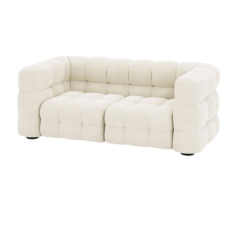 Contemporary 26.77" H Biscuit Back Tuxedo Arm Sofa for Living Room