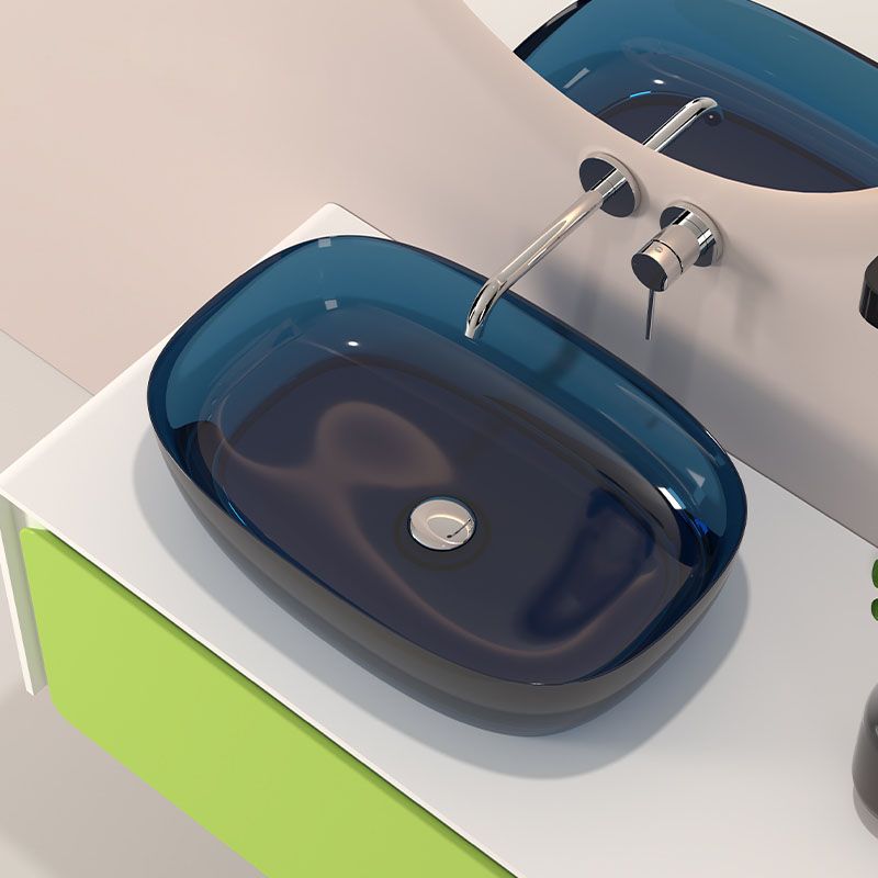 Modern Vessel Bathroom Sink Round with Pop-Up Drain Vessel Sink(Not Included Faucet)