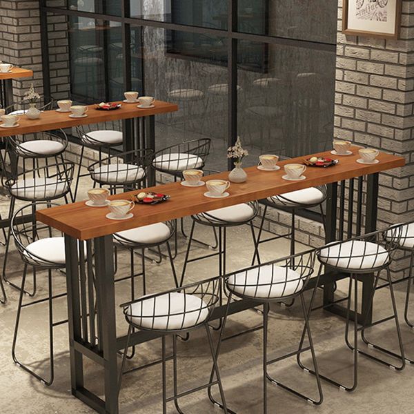 Solid Wood Pub Table Bar Height Industrial Rectangle Bar Table for Indoor Use
