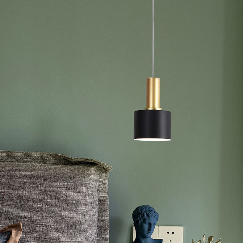 1 éclairage pendentif à cylindre lumineux moderne simplicité plafonnier en métal pour le restaurant