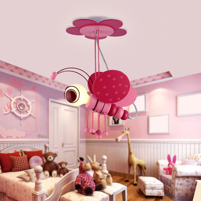 Illuminazione a forma di sospensione ape in stile per bambini metallizzato a 1 asilo a sospensione su soffitto.