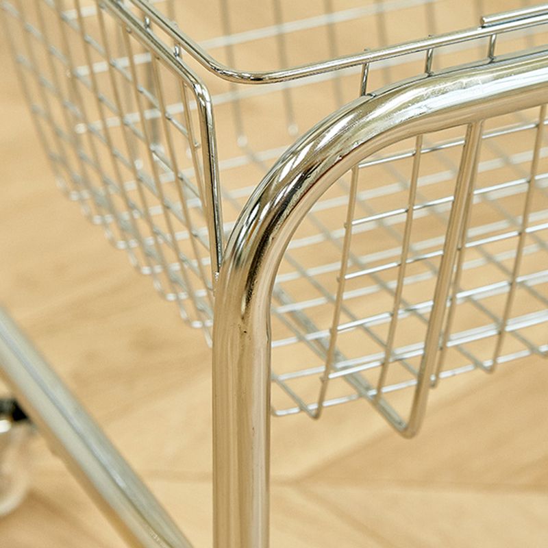 Moveable Side End Table in Metal  with Wheels 4 Legs Base Side Table