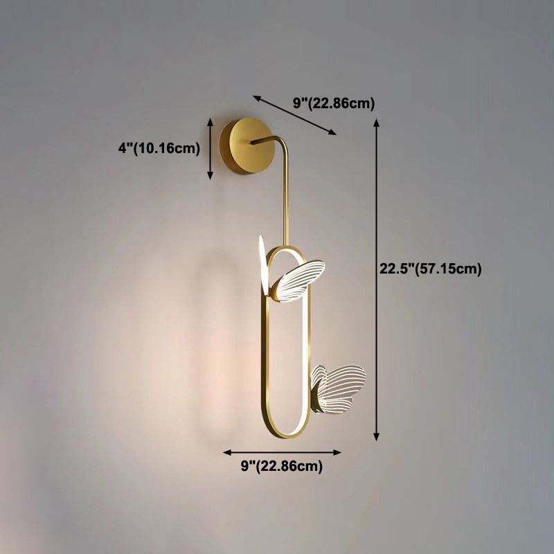 1 Light Oval Wall Lighting Fixtures Modern Style Metal Wall Mounted Lamps