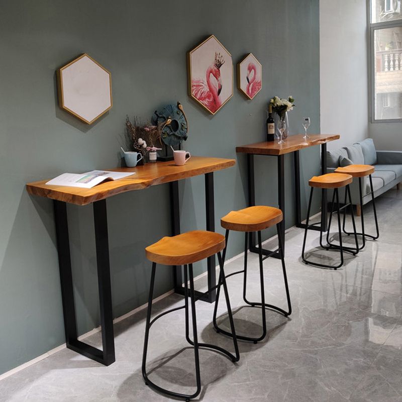 Industrial 1/2/7 Pieces Solid Wood Bar Table Set Rectangular Counter Set for Home Use