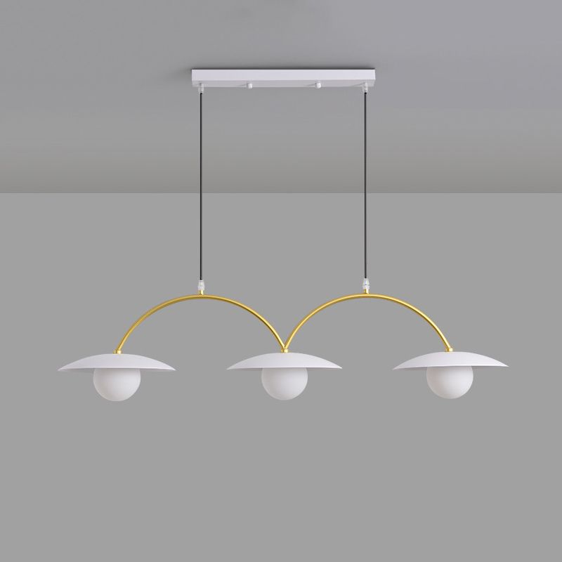 Gold and White Island Lights Contemporary Pendant Lights for Dining Room