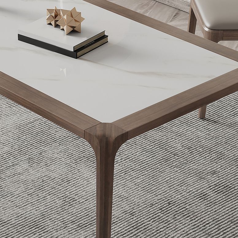 Modern Sintered Stone Top Dining Set Rectangle 1/4/5/7 Pieces Wooden Table Set