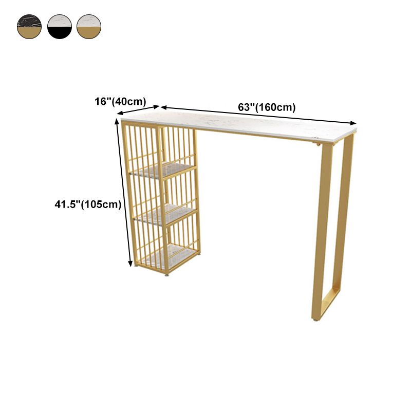 Stone Bar Table Traditional Luxury Rectangle Bar Table with Sled Base