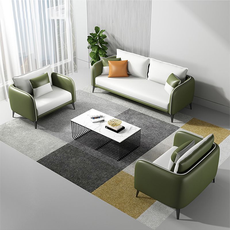 29.52" W Tuxedo Arm Sofa Faux Leather Contemporary Standard Sofa