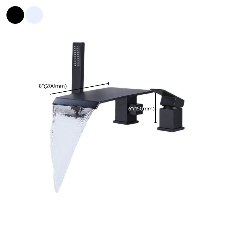 Contemporary Deck Mounted Copper Roman Tub Faucet Low Arc Roman Tub Faucet Set