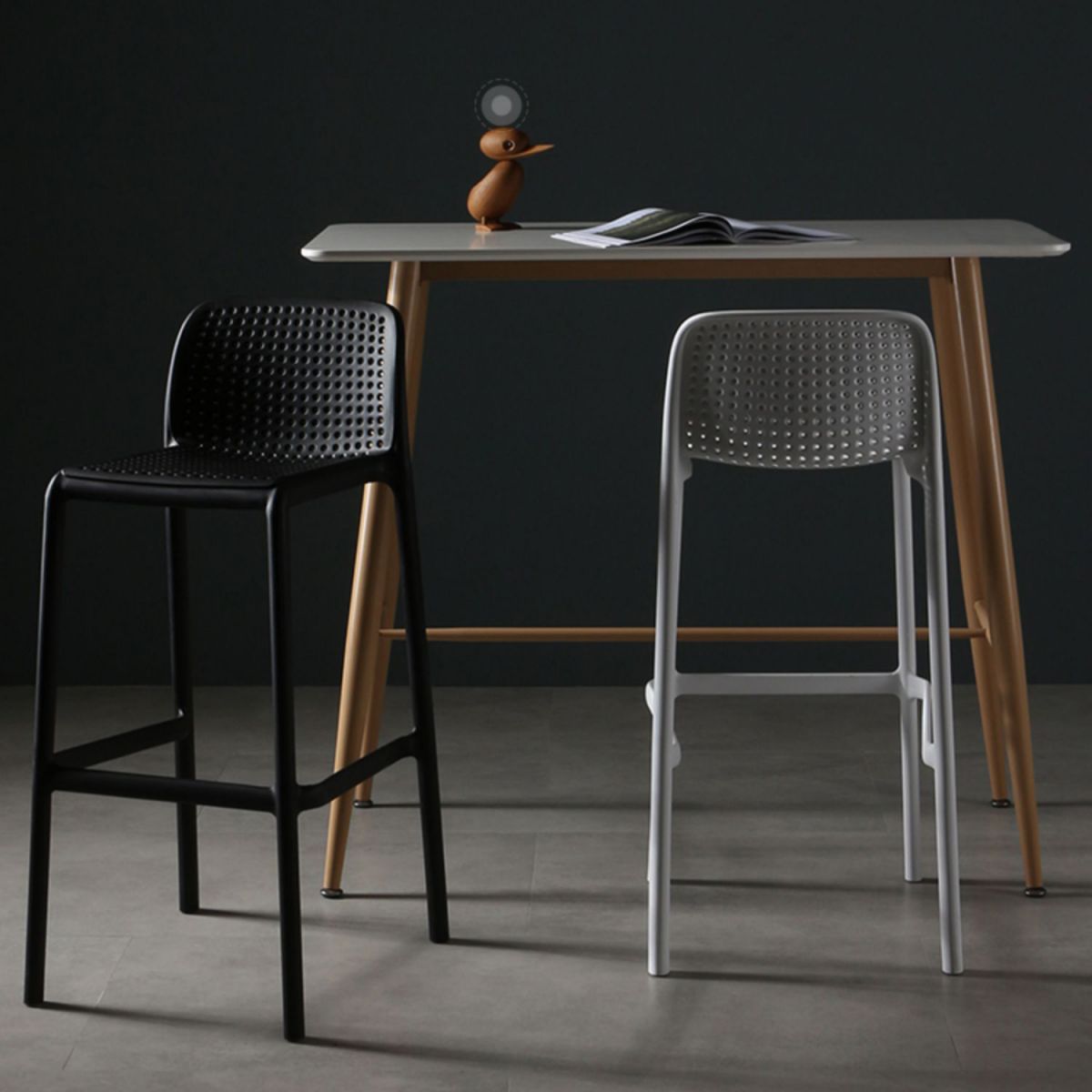 Taburete de comedor de cocina de plástico escandinavo
