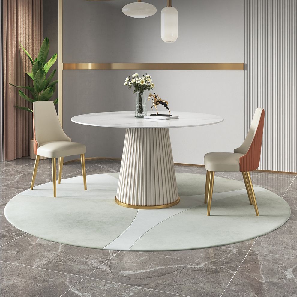 Silla sin brazos de comedor de cuero sintético Glam, silla de comedor de metal para uso doméstico