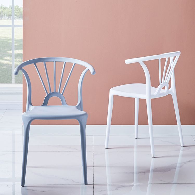 Silla lateral de plástico moderna para interiores y exteriores, silla apilable sin brazos Wishbone