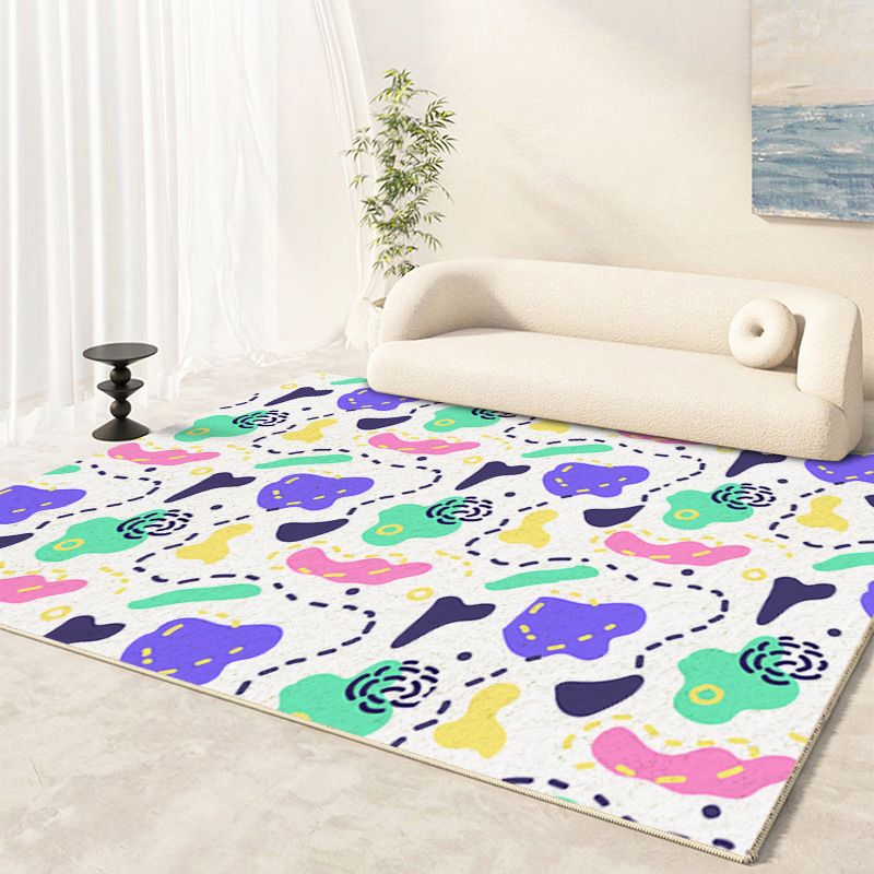Tapis Simple violet en Polyester, pièce de couleur, résistant aux taches, pour la décoration de la maison