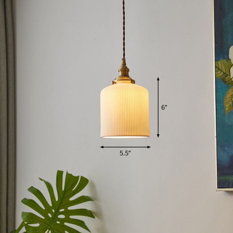Illuminazione a sospensione del tamburo arrotondata in stile retrò 1 piena a soffitto in ottone in ottone